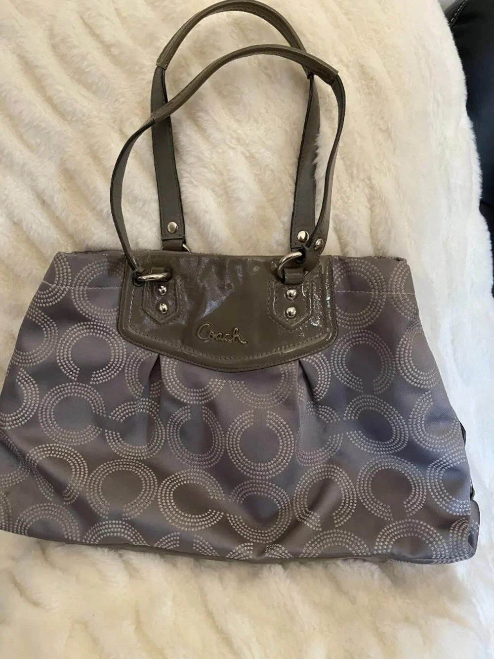 Coach Signature C Gray Medium Satchel Top Handle